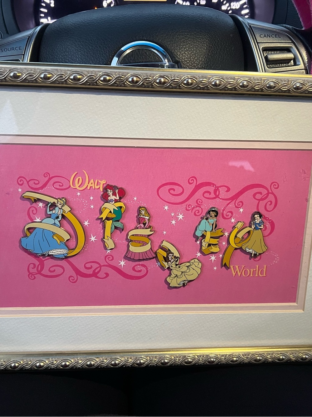 Disney Pink Princess Alphabet Wall Art with Gold Accents